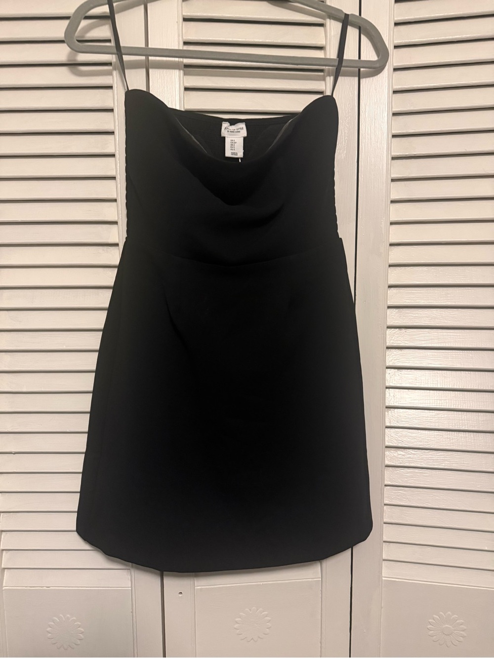 Song of Style Black Strapless Cowl Mini Dress
